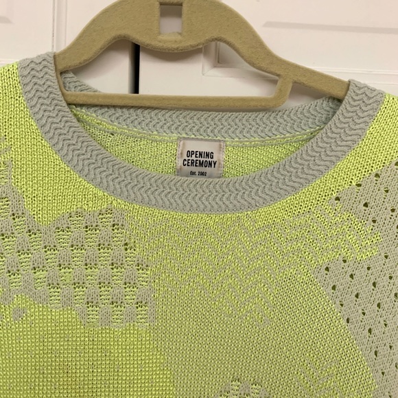 Opening Ceremony Neon Yellow Knit Sweater - Picture 3 of 14